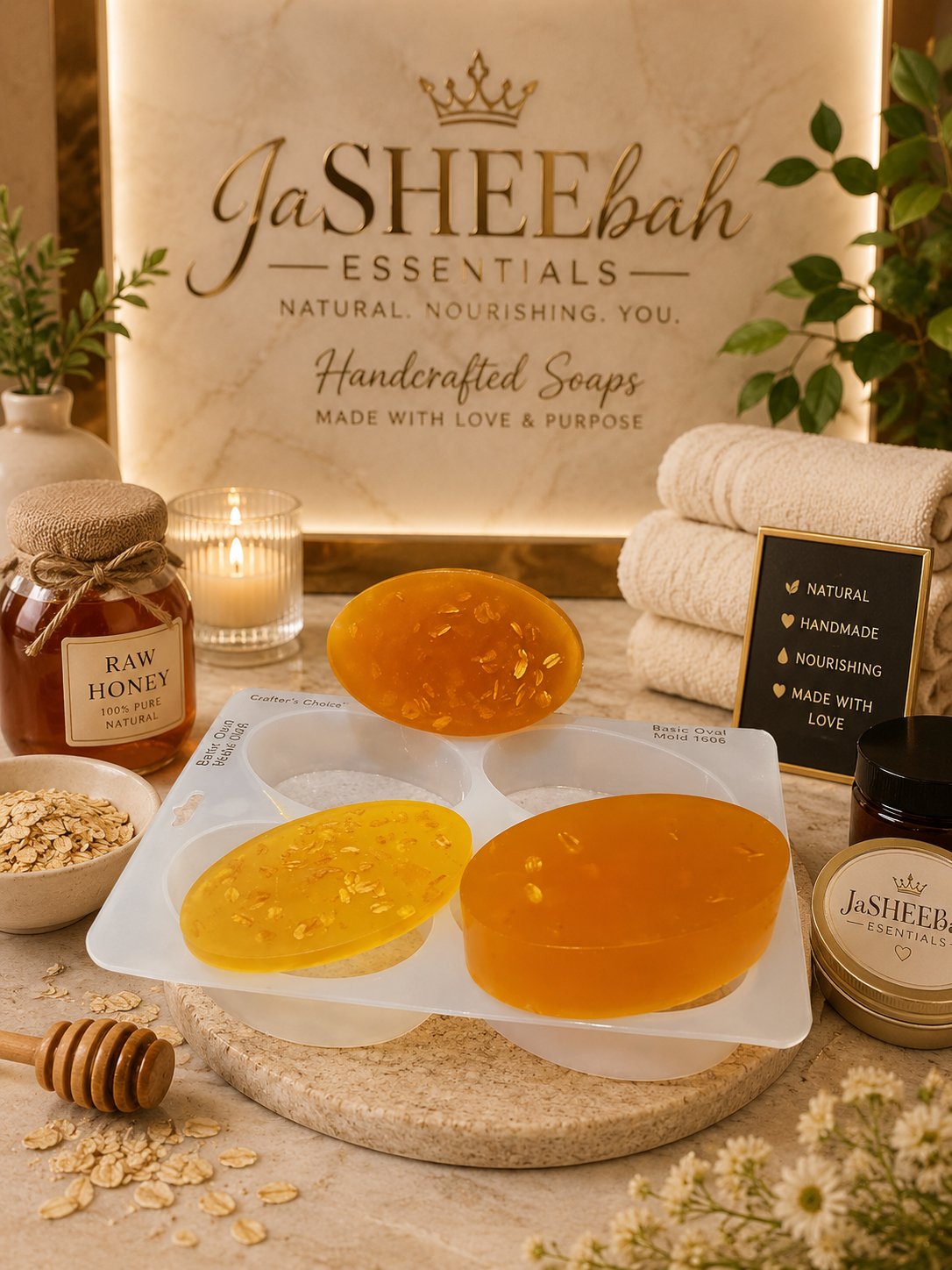 Oatmeal Honey Turmeric Body Soap Clear